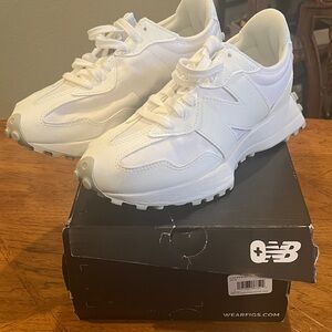 NEW in box Figs New Balance 327. Womens 7. white/white. never worn.